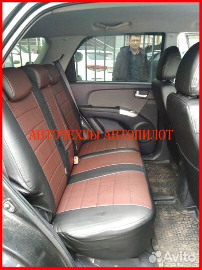 Чехлы Автопилот Kia Sportage 4 из экокожи чёр-шок