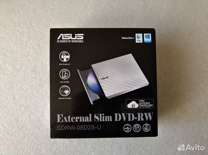 Внешний привод asus DVD-RW и BLU-RAY