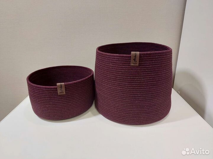 Набор корзин из хлопкового шнура