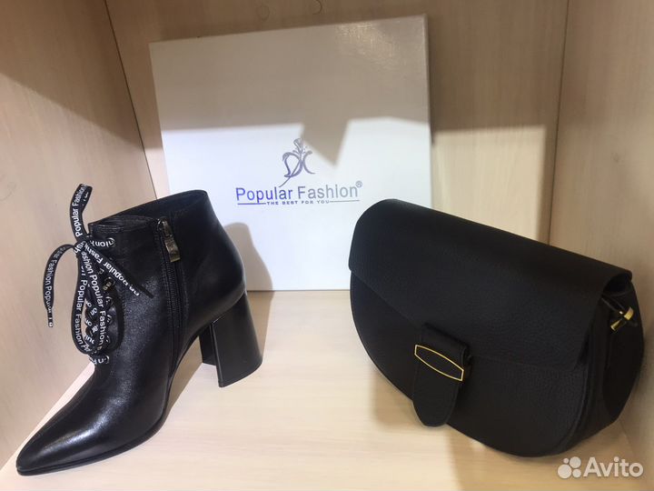 Демисезонные ботильоне на каблуке popular fashion