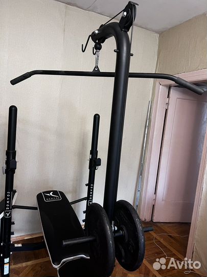 Силовая скамья(с набором разных функций) +штанга