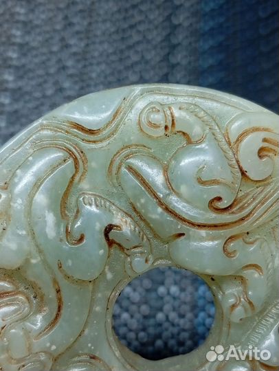 Диск Би резной нефрит