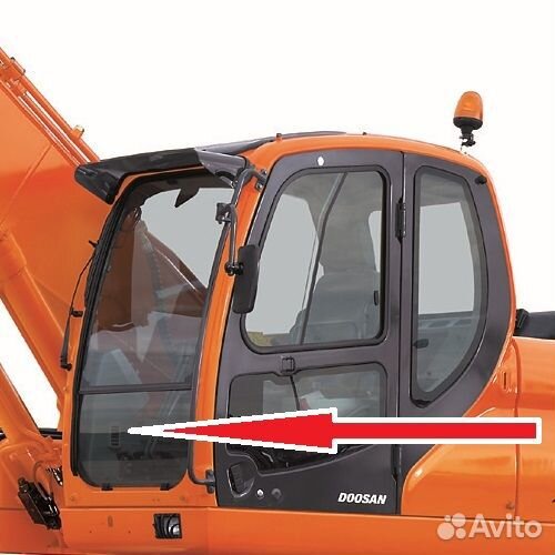 Стекло лобовое нижнее на Doosan DX 190/225/300LCA