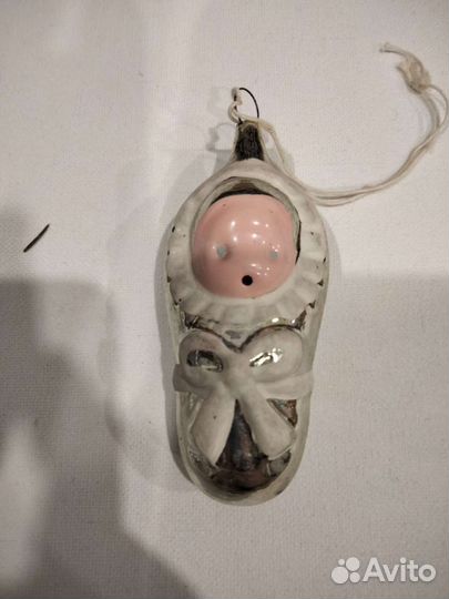 Елочные украшения СССР стекло.Младенец