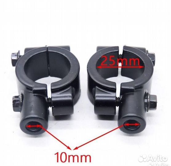 Кронштейн для крепления мотозеркал 10мм 22/25мм