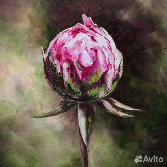 Картина маслом пионы