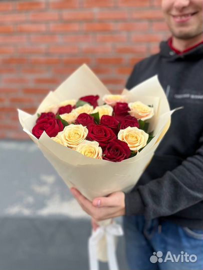 Цветы розы и букеты с доставкой 25 роз