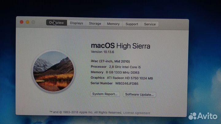 Apple (iMac 27 -inch, Mid 2010) 2,8 GHz Core i5