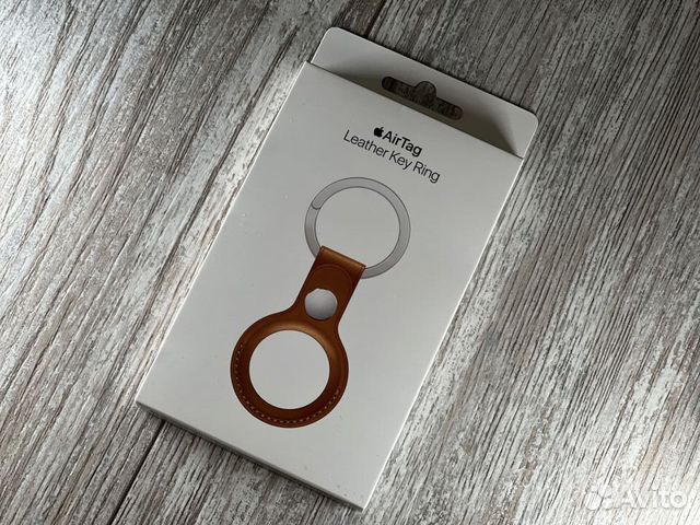 Брелок Apple AirTag Leather Key Ring Saddle Brown