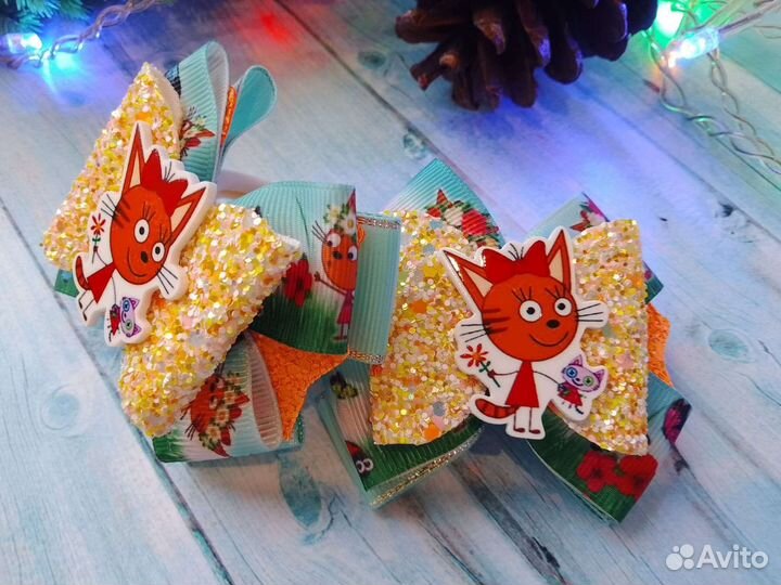 Бантики для волос ручной работы. Резиночки для вол