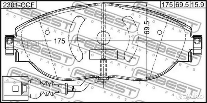 Febest 2301-CCF колодки тормозные передние комплект seat leon (F5) 2013