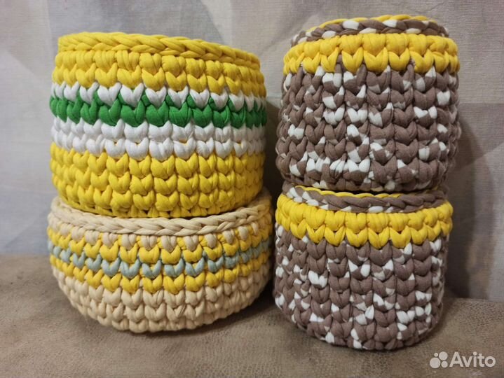 Корзинки из трикотажной пряжи