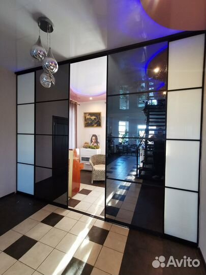 Перегородка белое стекло/зеркало графит