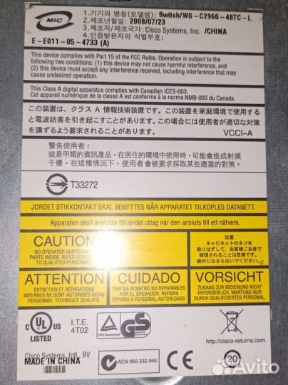 Коммутатор Cisco WS-C2960+48TC-L