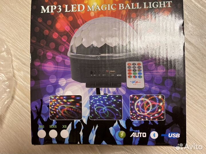 Диско-шар LED RGB Magic Ball Light светодиодный с