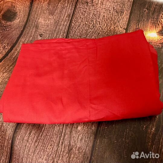 Отрез ткани хлопок однотонный красный, 5м