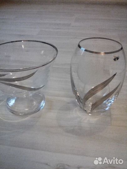 Комплект из ваз для цветов и фруктов,Богемия