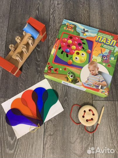 Развивающие игрушки Пазл Забивалка Шнуровка