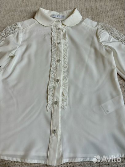 Школьная блузка для девочки белая Letty 140 р