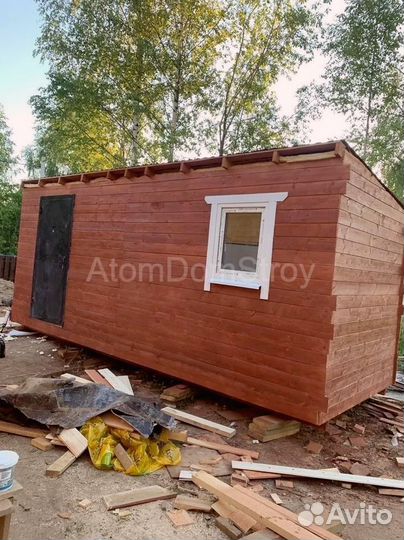 Вагончик бытовка строительная с установкой