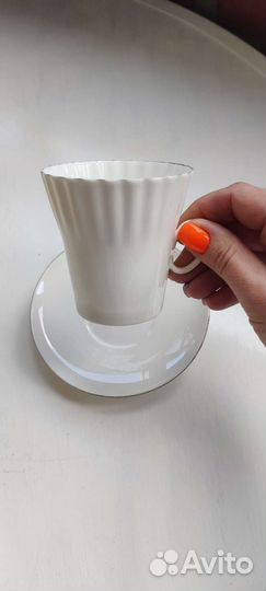 Кофейная пара белый костяной фарфор лфз