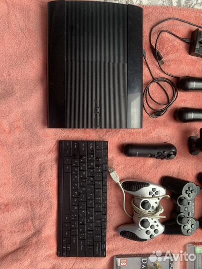 Sony PS3 super slim 500 gb, автомат, ps move 2 шт