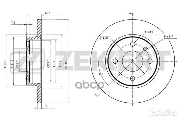 Диск торм. перед. LADA 2108 2109 86- 21099 89