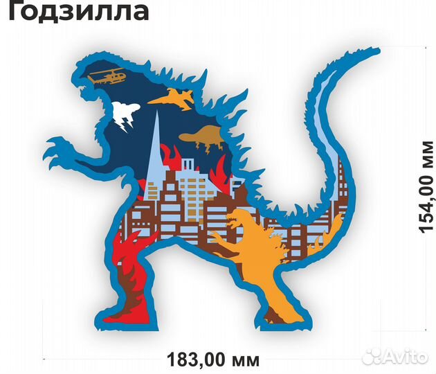 Раскраска 3d деревянная многослойная панно