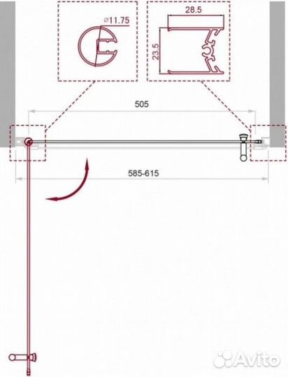 Душевая дверь BelBagno UNO-B-1-60-P-Cr