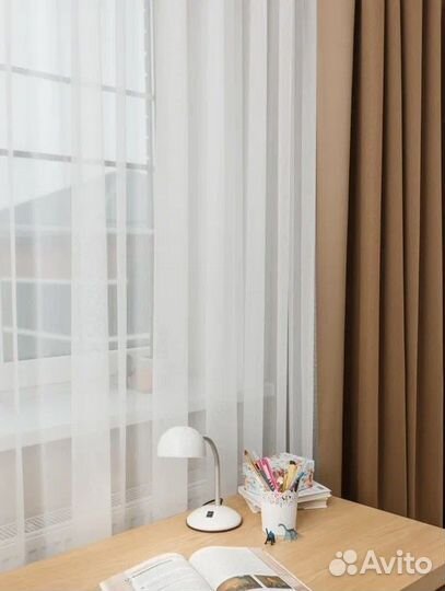 Штора из белой вуали 600х280