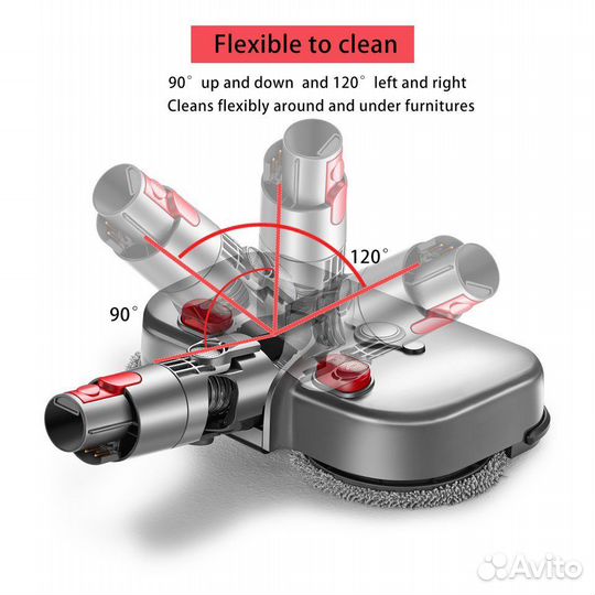 Турбо щетка моющая Dyson V7 V8 V10 V11 V15 с LED