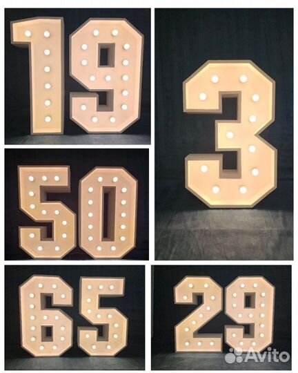 Цифры с лампочками на день рождения в аренду