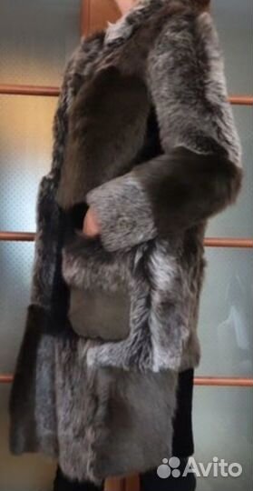 Шуба натуральная женская дизайнерская пэчворк