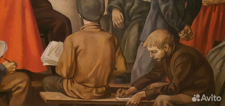 Ленин с молодежью,180х120см, народ.худ Н.Ерышев