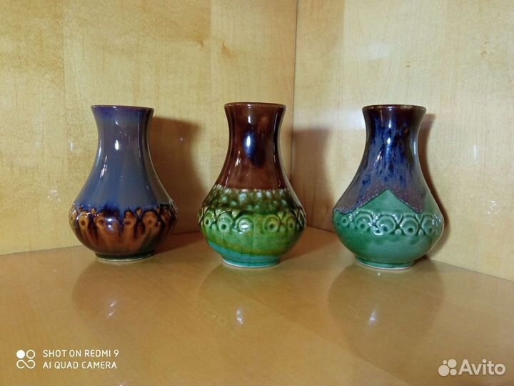 Вазы-вазочки майолика из 70-х Васильковского Мз