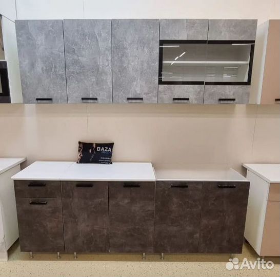 Кухня рио 2.0 м (бетон светл\темн)