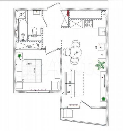 2-к. квартира, 48 м², 17/25 эт.