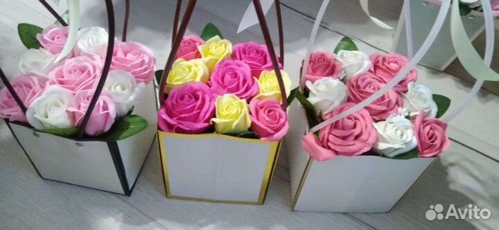 Цветочки из мыла, подарок