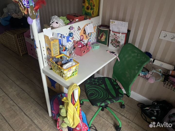 Кровать чердак со столом IKEA