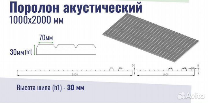 Акустический поролон новый
