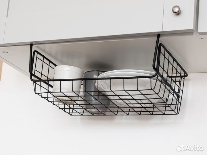 Корзина навесная полка в шкаф металлическая