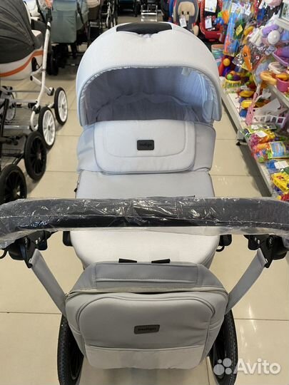 Коляска 2 в 1 эко кожа indigo