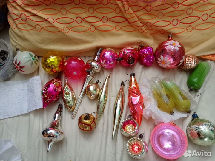 Елочные игрушки стекло СССР