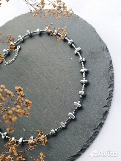 Чокер из гематита