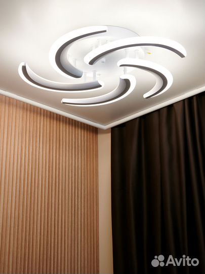 Люстра светодиодная потолочная с пультом 5 ламп