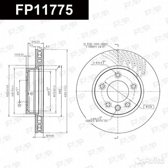 Диск тормозной FP11775 FAP Россия