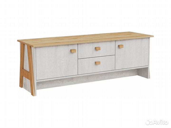 Тумба тв скандинавия, Бетон пайн светлый + Дуб Нав