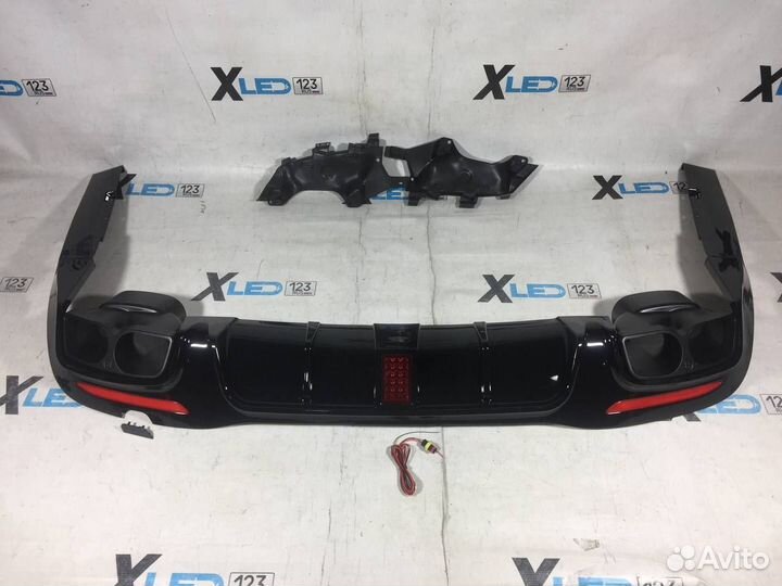 Диффузор с насадками W222 Brabus AMG рест глянец