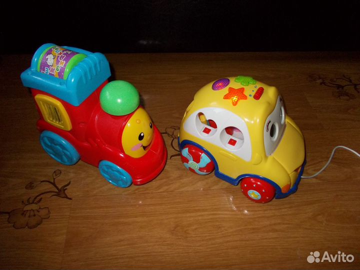 Игрушки развивающие интерактив. машинка, паровозик