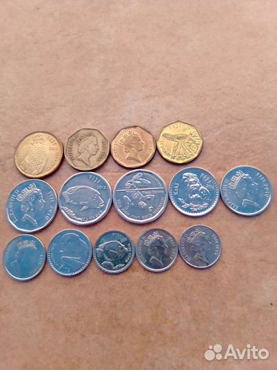 Коллекция всех монет Фиджи (в обороте)
